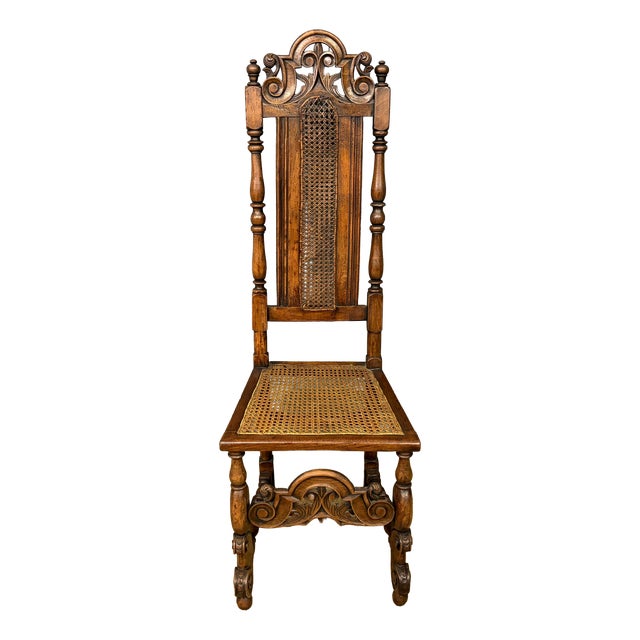 Carolean High Back Chair, 1680s For Sale