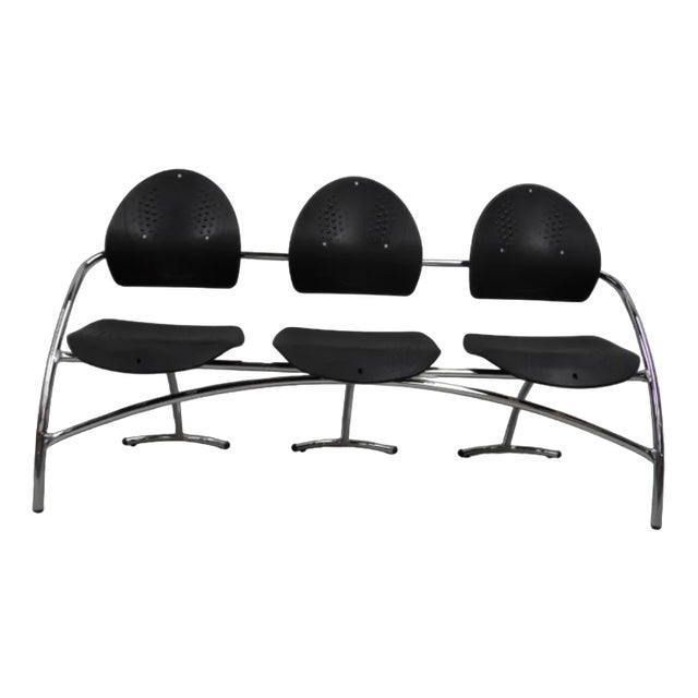 Vintage Design Waiting Room Bench by Gazarro, 1980s For Sale