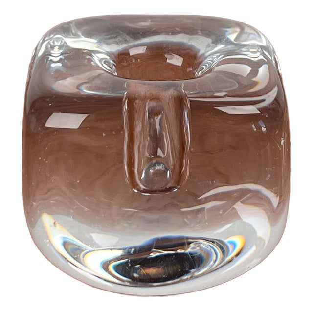 Vintage Swedish Glass Cube Candleholder from Kosta Boda, 1970s For Sale