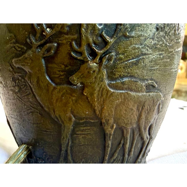 Late 19th Century Art Nouveau German Crystal & Bronze Topiary Lamp For Sale - Image 4 of 15