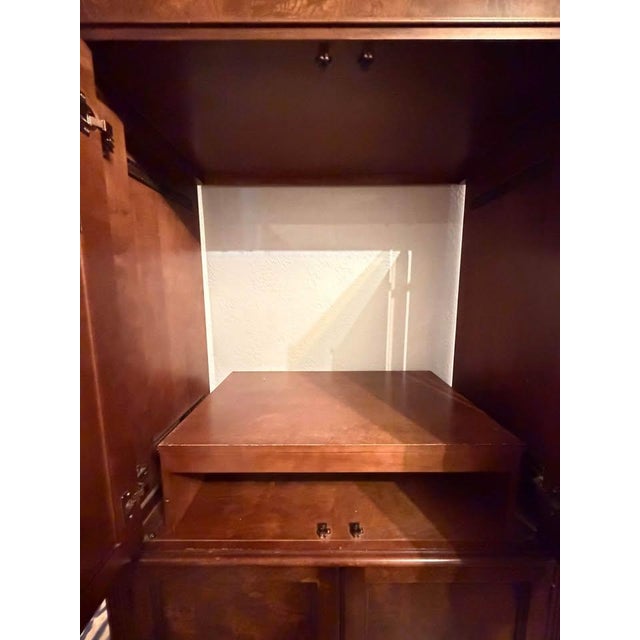 Hekman Furniture Hekman Grand Rapids 'Tuscan' Burlwood and Walnut Armoire 46" W X 22" D X 75" H - Vintage Late 20th Century, Attributed For Sale - Image 4 of 4