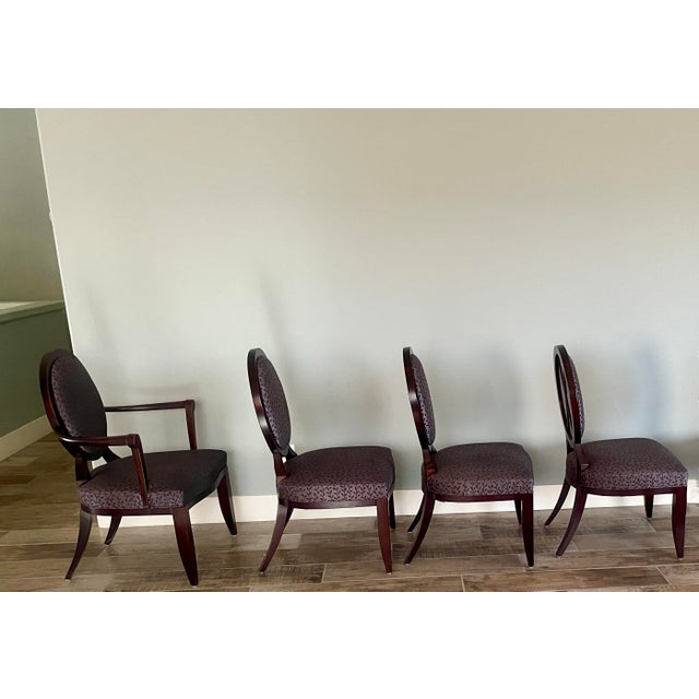Baker Furniture Company Rare Set of 4, Authenticated, Barbara Barry for Baker Furniture Oval X-Back Chairs For Sale - Image 4 of 15