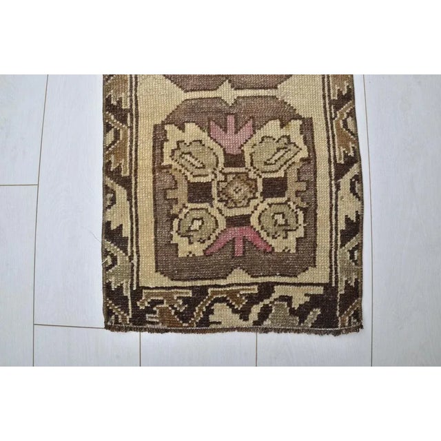 1960s Small Turkish Handmade Wool Rug, 1960s For Sale - Image 5 of 6