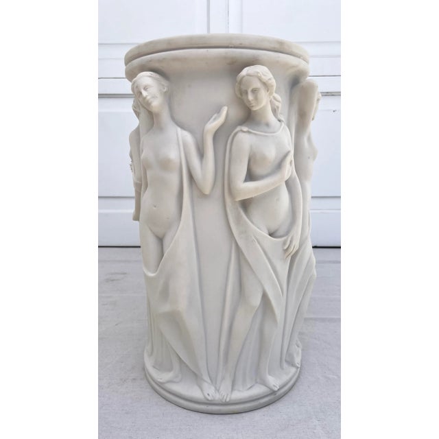 Mid 20th Century Greek Renaissance Aphrodite Cast Plaster Alabaster Umbrella Stand Planter For Sale - Image 5 of 12