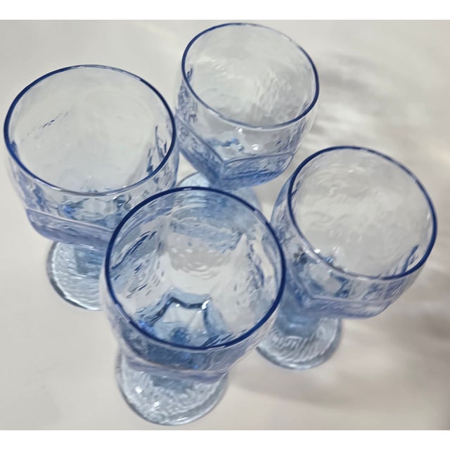 Vintage Periwinkle Ice Goblets- Set of Four For Sale - Image 14 of 18