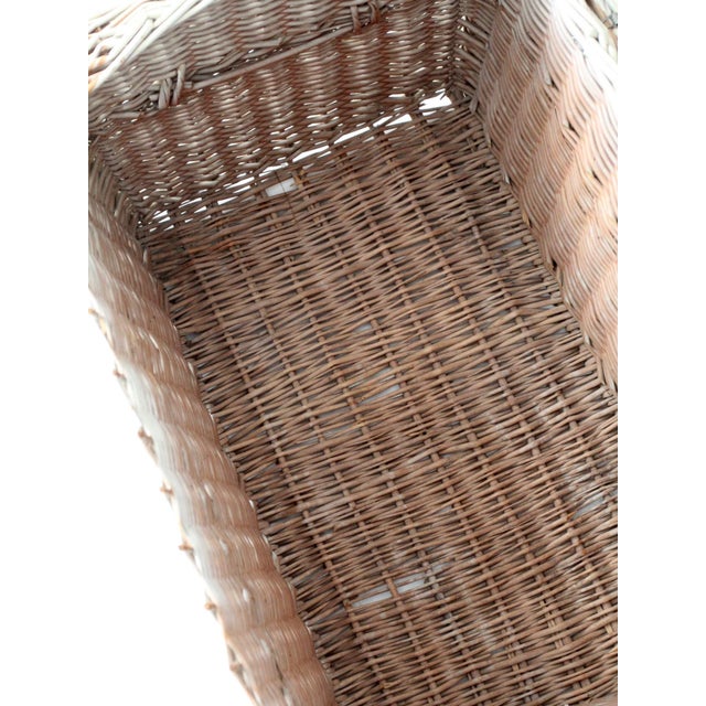Vintage White Wicker Storage Basket For Sale - Image 14 of 18