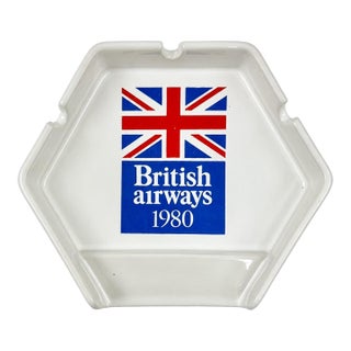 Vintage British Airways 1980 Ceramic Ashtray Dish For Sale