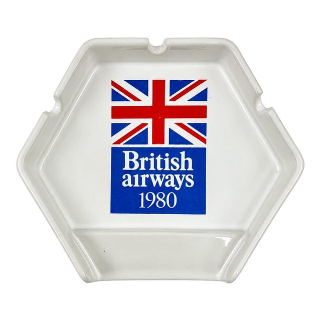 Vintage British Airways 1980 Ceramic Ashtray Dish For Sale