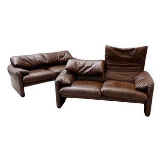 Maralunga Sofas by Vico Magistretti for Cassina, 1970s For Sale