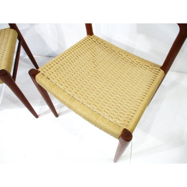 Niels Moller #75 Teak and Woven Side Chairs for j.l. Moller Denmark (A) For Sale - Image 10 of 15