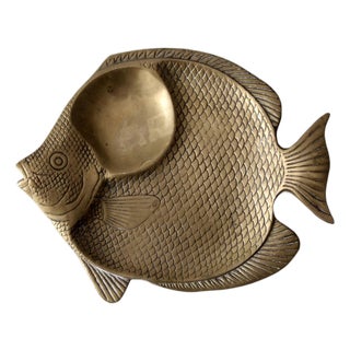 Mid-Century Brass Fish Tray For Sale