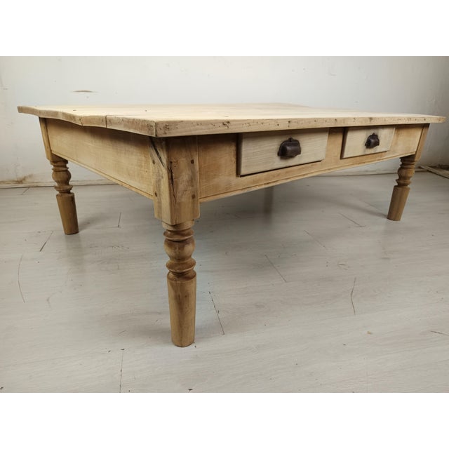 Rustic Ash Farmhouse Coffee Table For Sale - Image 3 of 18