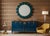 Art Deco Wall Mirror in Murano Blue Glass and Brass, 2000 For Sale - Image 9 of 11