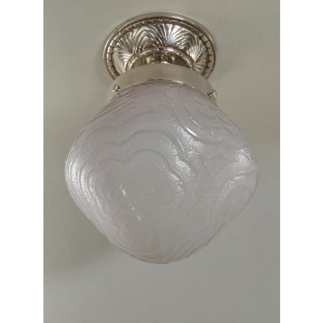 Art Deco French Art Deco Flush Mount by Noverdy 1930 France For Sale - Image 3 of 12