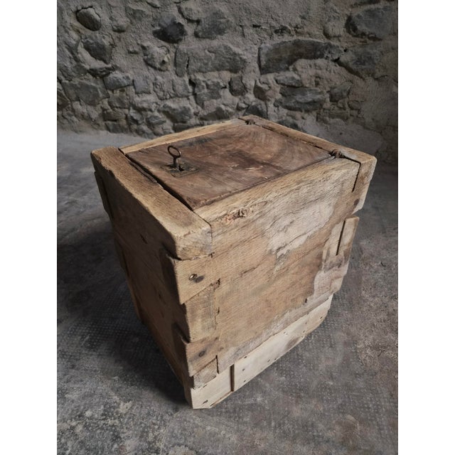 Antique French Oak Strongbox Cabinet, 1850 For Sale - Image 12 of 17