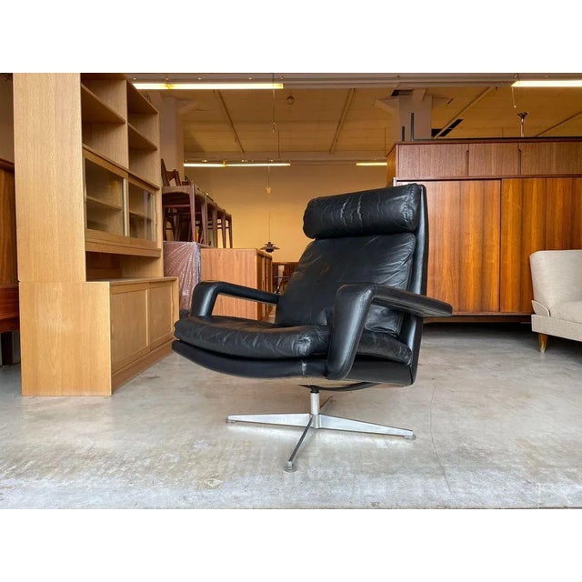 Vintage Leather & Teak Lounge Armchair by Hans Kaufeld, 1970s For Sale - Image 11 of 11
