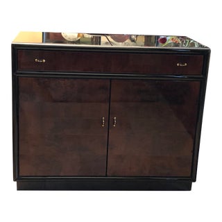 1980s Henredon Scene Burled Walnut and Black Lacquer Buffett For Sale