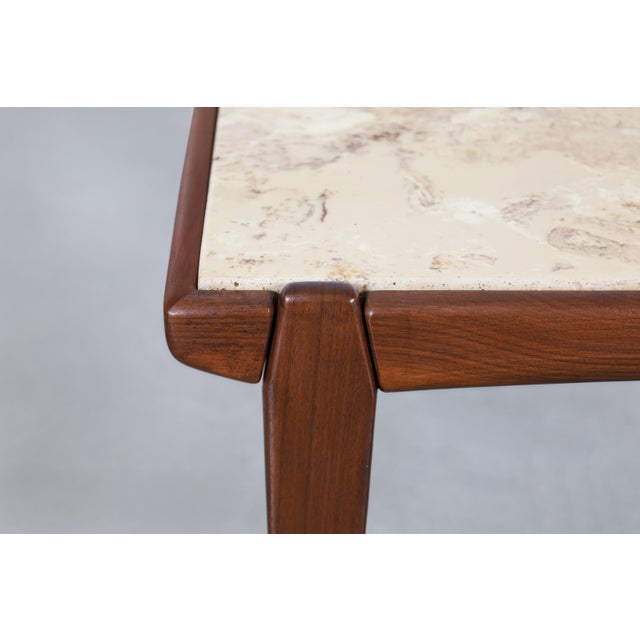 Mid-Century Modern Walnut and Faux Marble Side Tables For Sale - Image 9 of 13