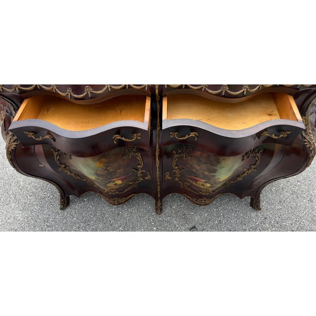 Late 18th Century Antique Hand-Painted French Bombe Buffet For Sale - Image 5 of 18