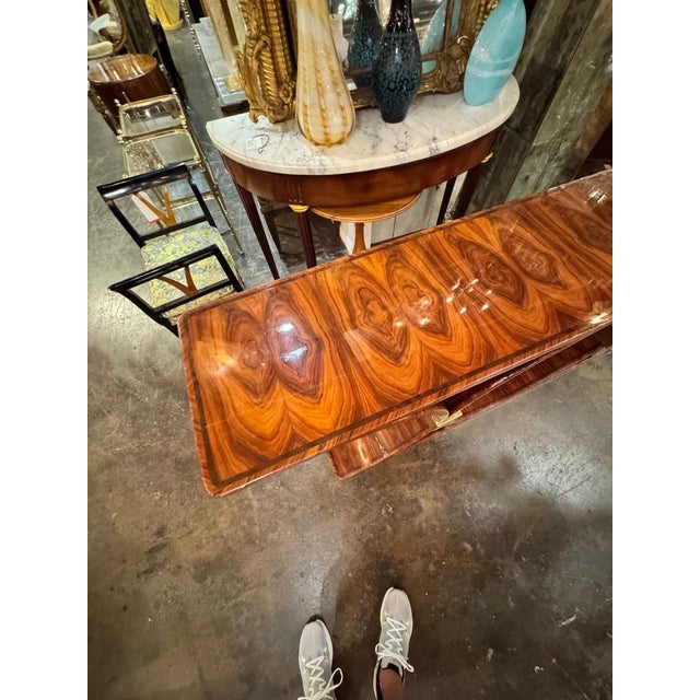 Early 21st Century MCM Art Deco Style Black Walnut Console For Sale - Image 5 of 9