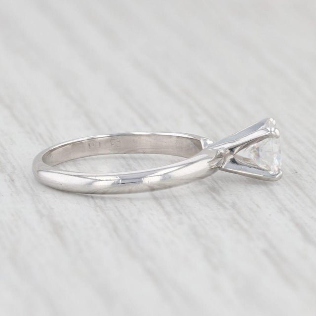 New 0.70ct Moissanite Engagement Ring Platinum Round Solitaire Size 5.5 For Sale - Image 4 of 8
