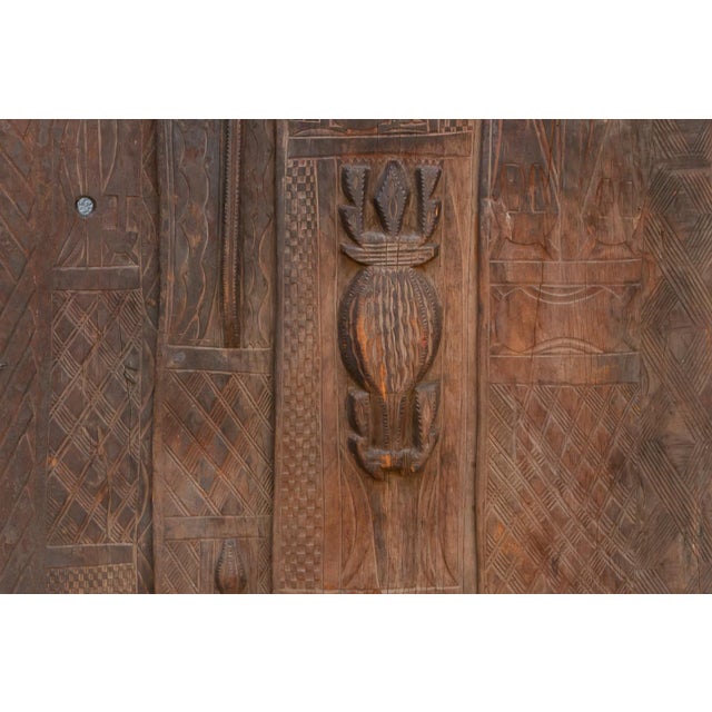19th Century Authentic Relief Carving Nupe Door For Sale - Image 5 of 8