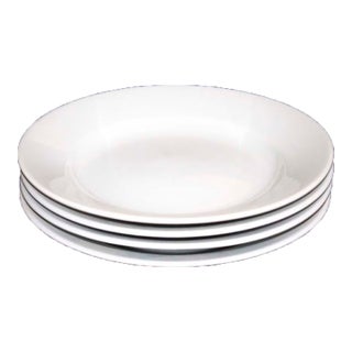 Apilco Classic Whiteware Porcelain Dinner Plates Made in France - Set of 4 For Sale