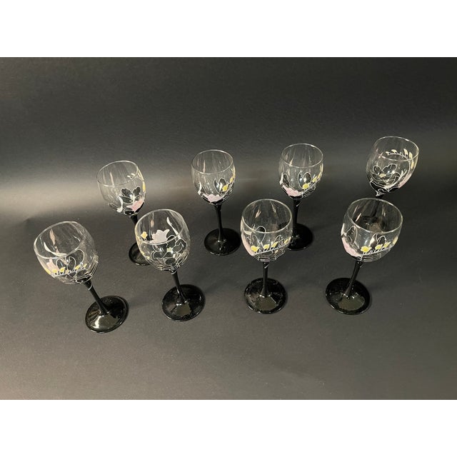 Vintage French Hand-Decorated Glasses, 1950s, Set of 6 For Sale - Image 12 of 13