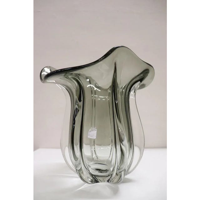 Gray Murano Artistic Glass Vase, 1970s For Sale - Image 8 of 9