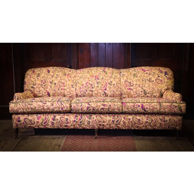 Brown Three-Seater Standard Sofa with Embroidered Paisley, 2010s For Sale - Image 8 of 16