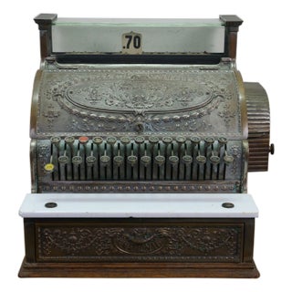 Antique 1908 NCR National Cash Register 349 Total Adding Machine 19" For Sale