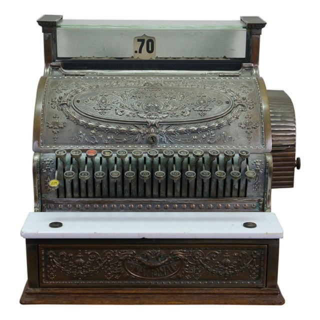 Antique 1908 NCR National Cash Register 349 Total Adding Machine 19" For Sale