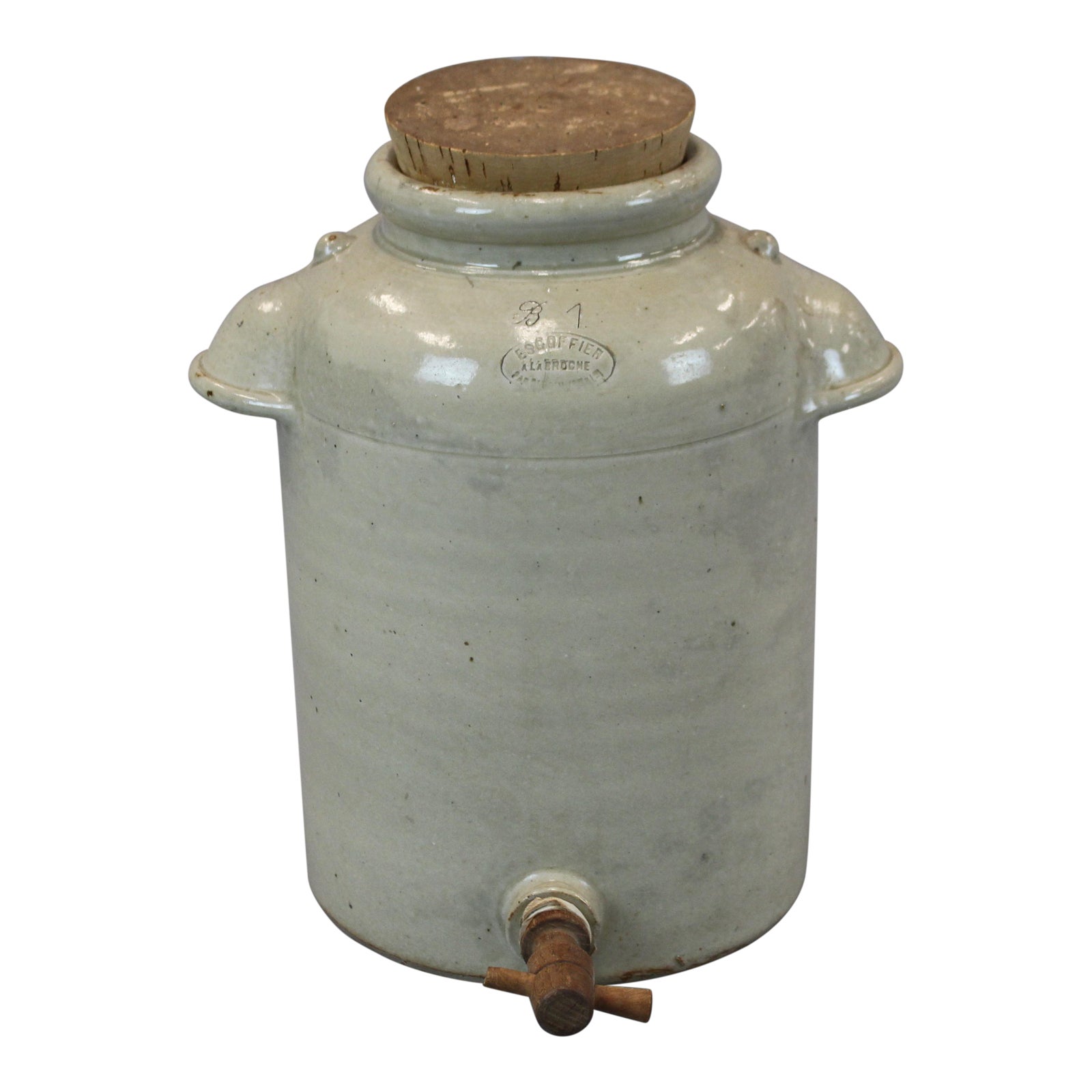 French Vinegar Jar With Lid & Spigot Chairish
