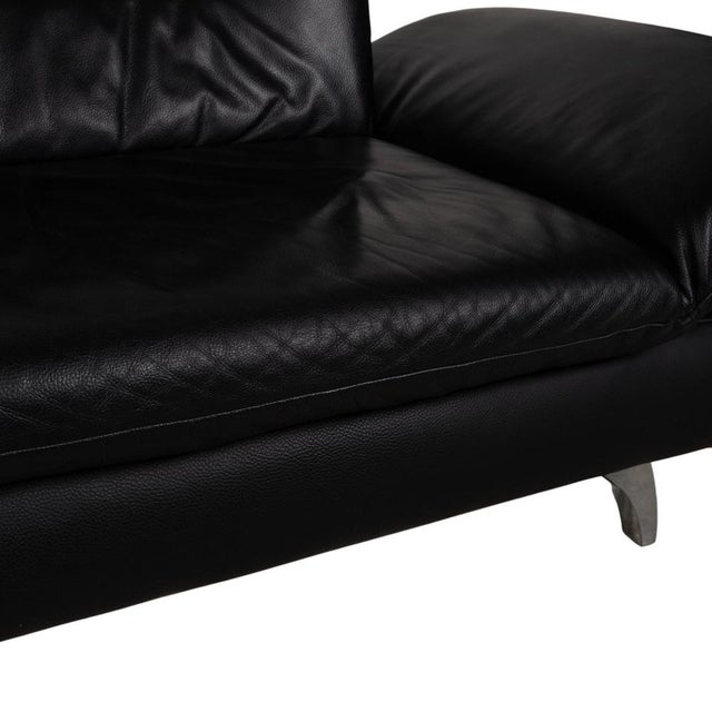 Black Ronaldo Leather Two-Seater Sofa from Koinor For Sale - Image 8 of 17
