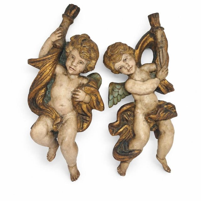 19th Century Wooden Torchbearers, 1920s, Set of 2 For Sale - Image 4 of 6