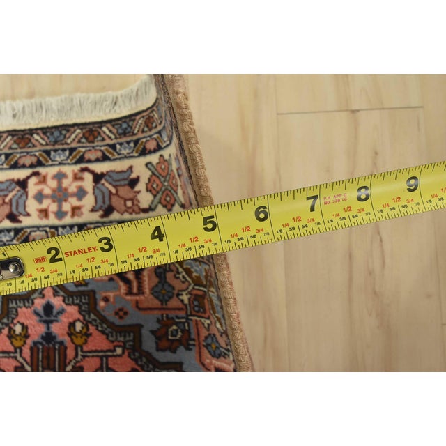 Ardabil Rug 3’3” X 4’10” Pink Wool/Silk Vintage Hand-Knotted Oriental Carpet For Sale - Image 10 of 12