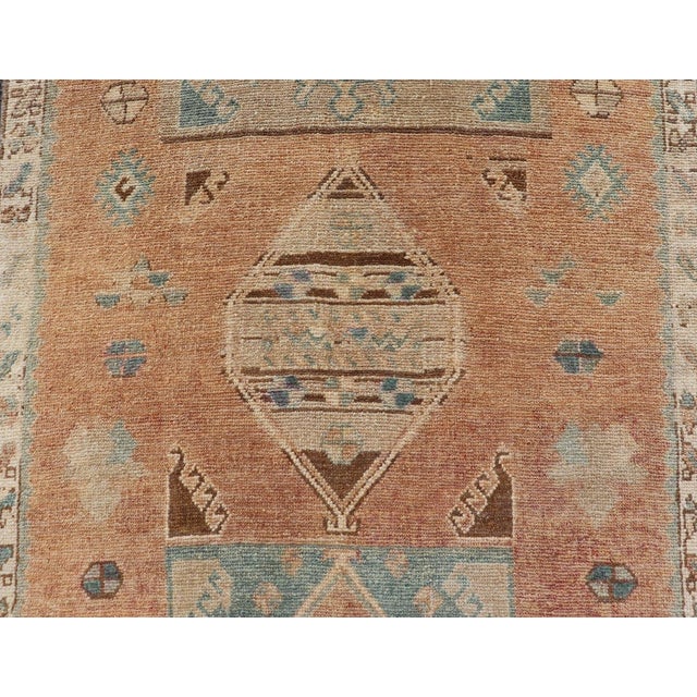 Textile Tribal Medallion Design Antique Persian Kurdish Rug in Warm Earth Tones For Sale - Image 7 of 13