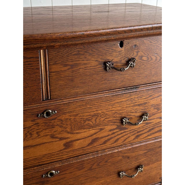 Wood Antique Oak Chest of Drawers, Late 19th Century For Sale - Image 7 of 15