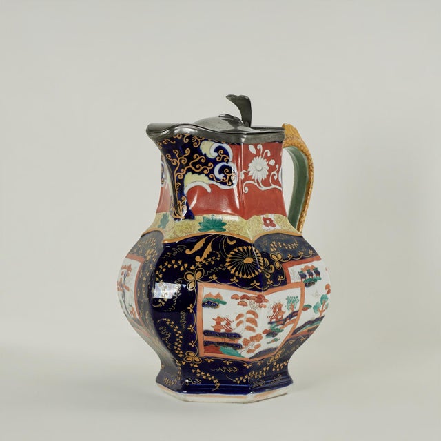 Early 19th Century Antique English Mason's Chinoiserie Ironstone China Pitcher For Sale - Image 5 of 13