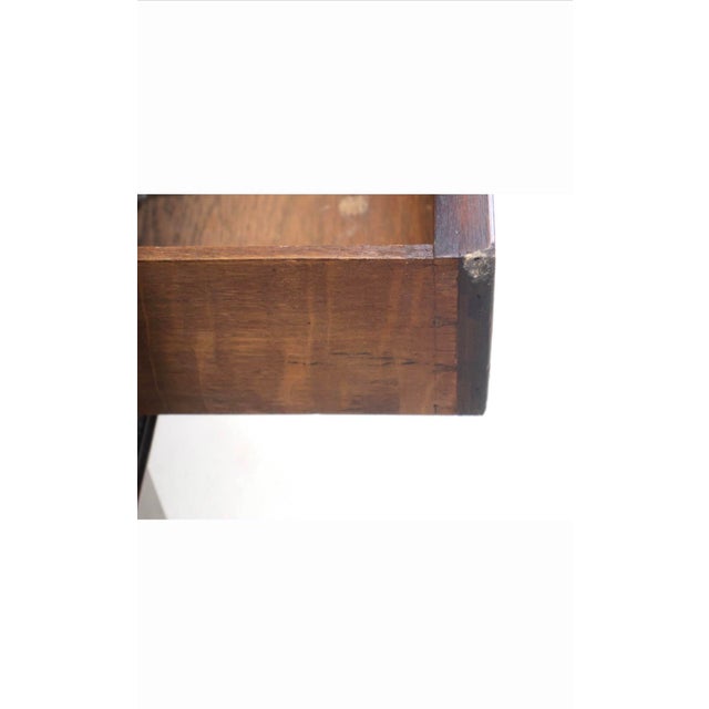 19th Century English Mahogany Writing Desk With Red Tooled Leather Top For Sale - Image 11 of 12