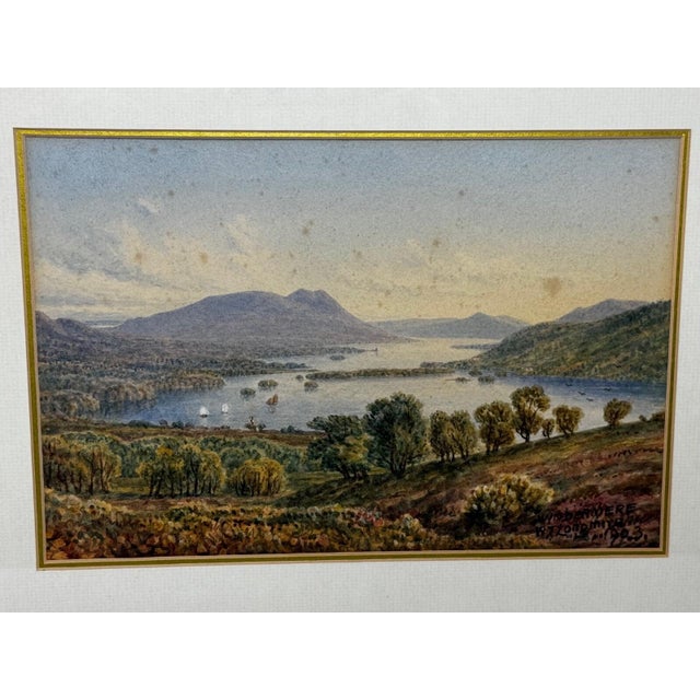 Wood William Taylor Longmire Windermere Antique Watercolor View Towards the Langdale Pikes Dated 1903 For Sale - Image 7 of 18