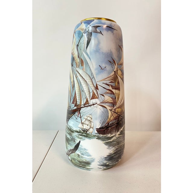 Nautical Nautical Gerold Porzellan Tall Vase For Sale - Image 3 of 6