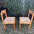 Tan Set of 2 Early 20th Century Solid Wood Rush Seat Dining Chairs For Sale - Image 8 of 14