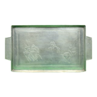 Polo Match Player Aluminum Tray by Wendell August For Sale