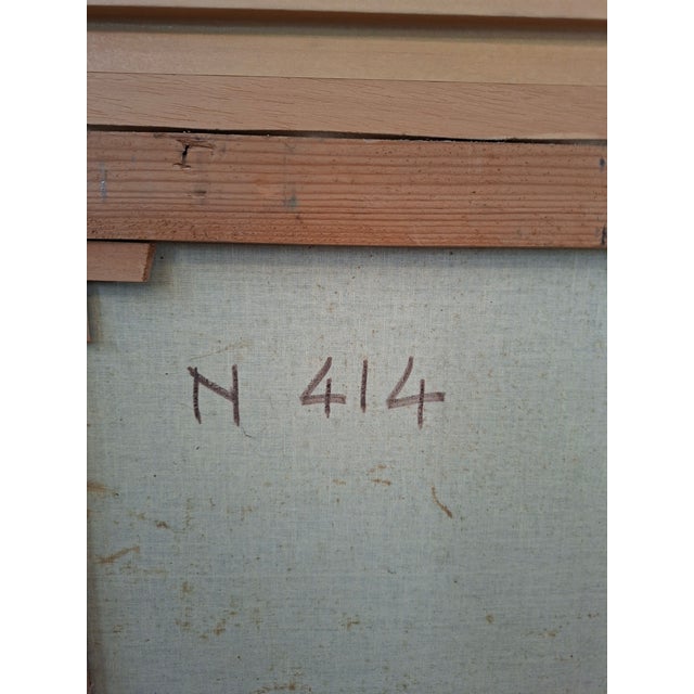 Gold G. Grignani, Landscape with Bridge, 1983, Oil on Canvas, Framed For Sale - Image 8 of 9