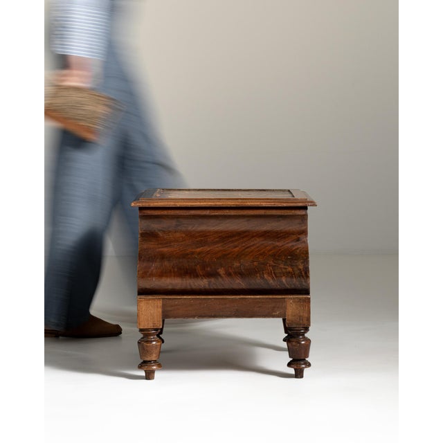 19th Century Victorian Storage Chest With Leather Top For Sale - Image 11 of 13