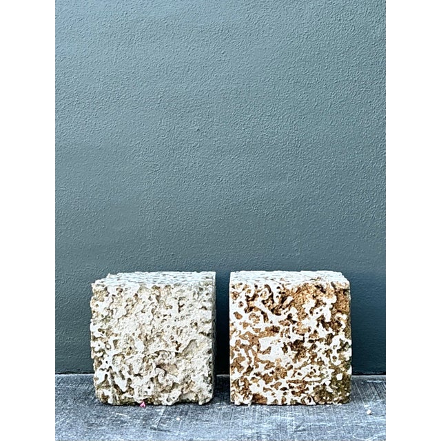 Vintage Coquina Stone Blocks - A Pair For Sale - Image 12 of 12