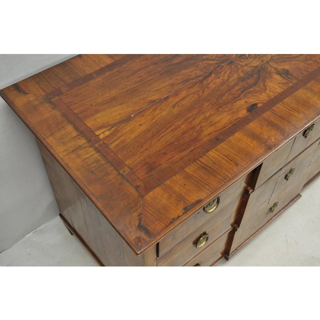 Wood Antique Italian Biedermeier Burr Walnut 3 Drawer Commode Dresser Chest of Drawer For Sale - Image 7 of 18