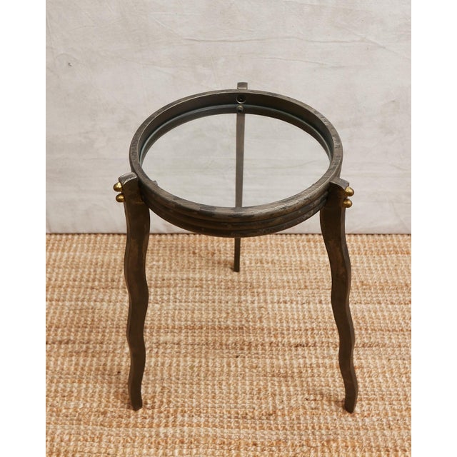 Will Stone 1980s Will Stone Wavy Squiggle Metal Side Table For Sale - Image 4 of 16