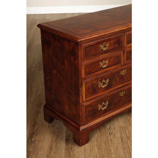 Brown Henredon Aston Court Georgian Style Burled Mahogany Ten Drawer Dresser For Sale - Image 8 of 18